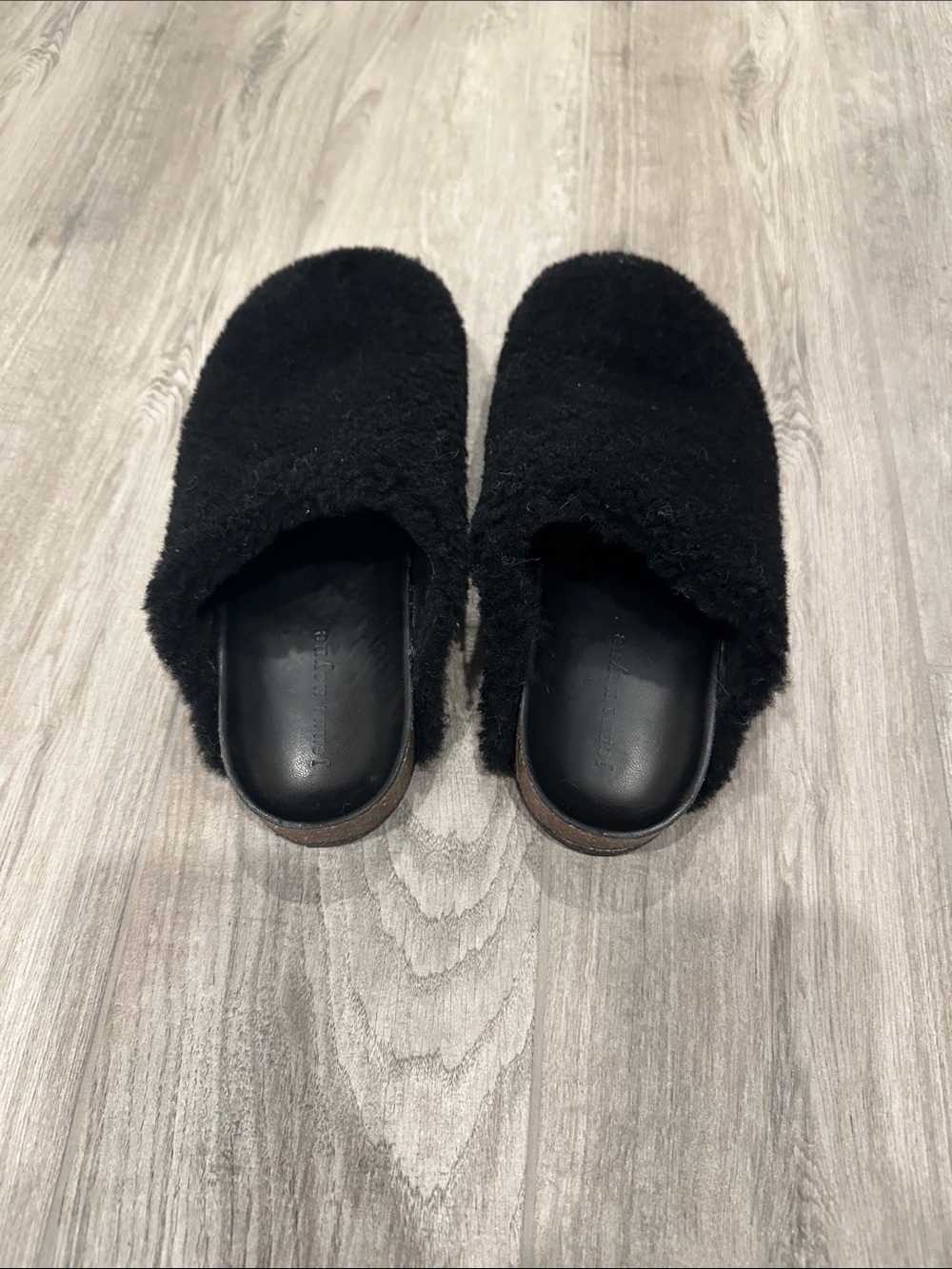 Jenni Kayne- Black Faux Shearling Slide Clogs